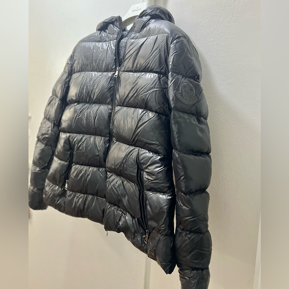 Moncler Rhin Hooded Quilted Down black Puffer Jacket- SIZE 5 - Picture 5 of 15